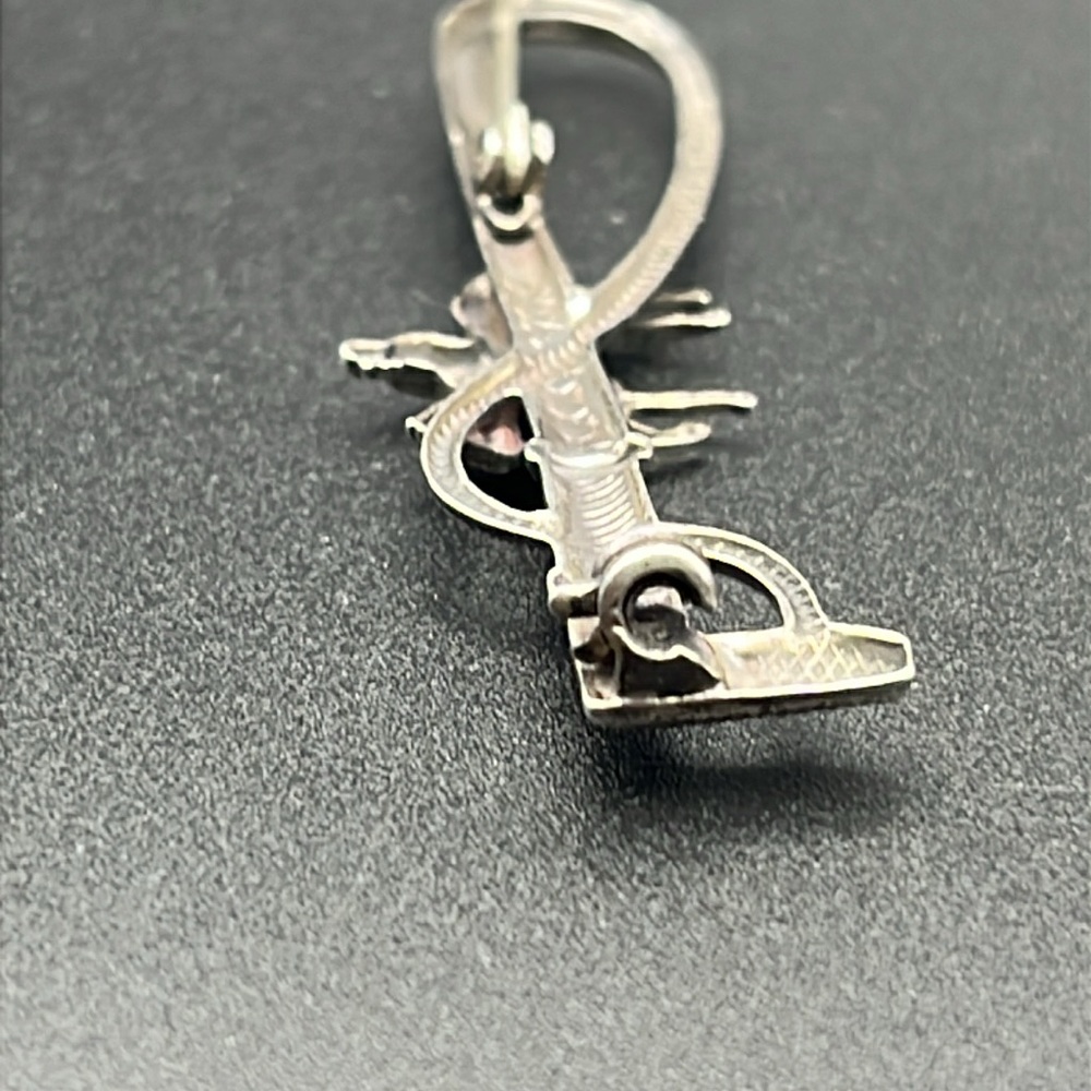 Sterling silver jockey on horse riding crop brooch vintage 2.5 inches - Picture 6 of 9